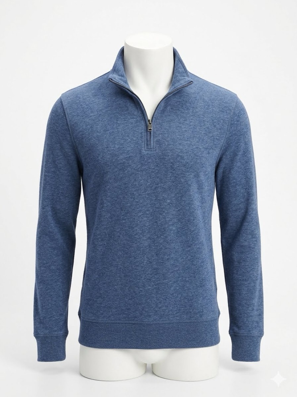 GAP Men's Heathered Blue Quarter-Zip Pullover, Size L
